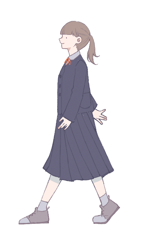 歩いている中学生